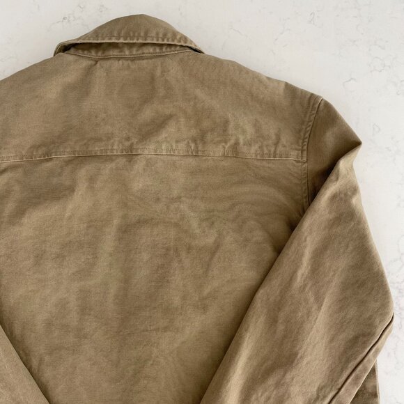 The B.C. Clothing Co Heritage Snap Up Collared Neutral Cotton Shirt Jacket Tan S - Picture 7 of 11
